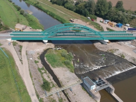 Ocelové železniční mosty přes Olši na stavbě Optimalizace trati Český Těšín – Dětmarovice